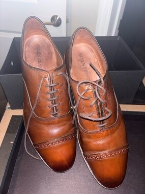 Allen Edmonds chili Brown Cap-Toe Oxford fifth Ave Dress Shoes - 12.5EEE EUC